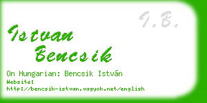 istvan bencsik business card